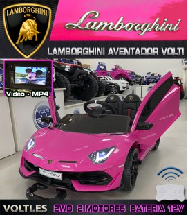 LAMBORGHINI AVENTADOR ROSA POTENCIA 90 WATIOS PANTALLA VIDEO