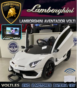 LAMBORGHINI AVENTADOR CON PANTALLA VIDEO COLOR BLANCO