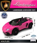 COCHE ROSA LAMBORGHINI AVENTADOR CON PANTALLA VIDEO