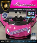 COCHE ROSA LAMBORGHINI AVENTADOR CON PANTALLA VIDEO