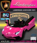 COCHE ROSA LAMBORGHINI AVENTADOR CON PANTALLA VIDEO