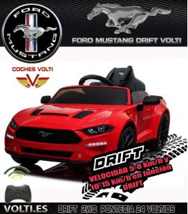 FORD MUSTANG DRIFT VOLTI 24 VOLTIOS, POTENCIA 500 WATIOS , DERRAPA, TROMPOS, DRIFT