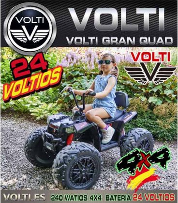 QUAD PARA NIÑOS 240 WATIOS 24V TODOTERRENO 4X4 4 MOTORES