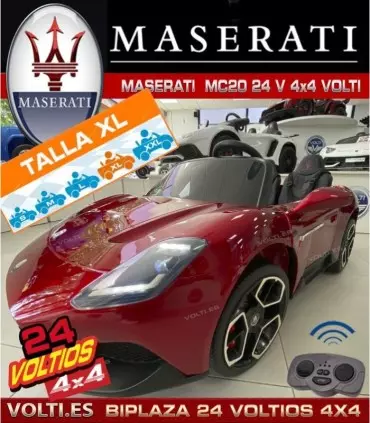 MASERATI MC20 24 VOLTIOS, BIPLAZA PARA DOS NIÑOS TAMAÑO XL