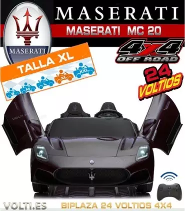 MASERATI MC20 24 VOLTIOS, BIPLAZA PARA DOS NIÑOS TAMAÑO XL