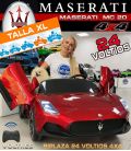 MASERATI MC20 24 VOLTIOS Y 4 MOTORES, BIPLAZA PARA DOS NIÑOS TALLA XL