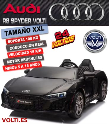 AUDI R8 SPYDER  TAMAÑO XXL CONDUCCIÓN REAL 2 ASIENTOS SOPORTA 100 Kg