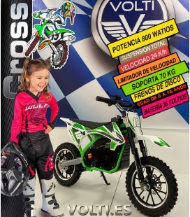 MOTO ELÉCTRICA NIÑOS 36 VOLTIOS, MOTOR 800 WATIOS, ACELERADOR EN PUÑO