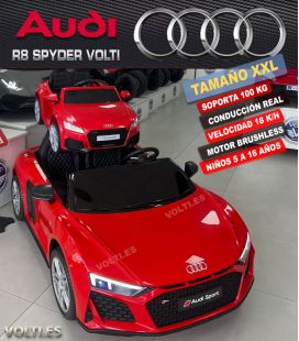 AUDI R8 SPYDER TAMAÑO XXL CONDUCCIÓN REAL 2 ASIENTOS SOPORTA 100 Kg