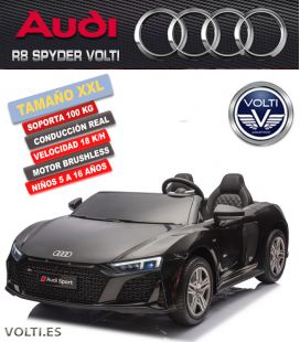 AUDI R8 SPYDER TAMAÑO XXL CONDUCCIÓN REALMOTOR BRUSHLESS SOPORTA 100 Kg