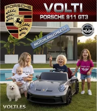 PORSCHE PARA NIÑOS BIPLAZA CON MANDO 4 MOTORES