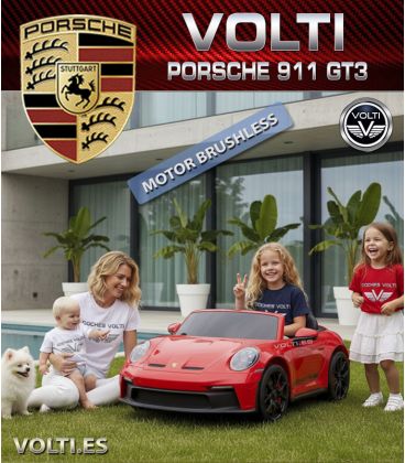 PORSCHE PARA NIÑOS BIPLAZA CON MANDO 4 MOTORES