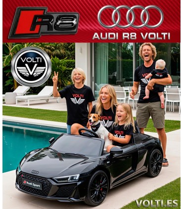 AUDI R8 SPYDER TAMAÑO XXL CONDUCCIÓN REALMOTOR BRUSHLESS SOPORTA 100 Kg