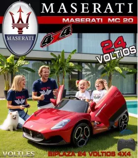 MASERATI MC20 24 VOLTIOS Y 4 MOTORES, BIPLAZA PARA DOS NIÑOS TALLA XXL
