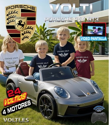 PORSCHE PARA NIÑOS 911 GT3 BIPLAZA CON MANDO 4 MOTORES