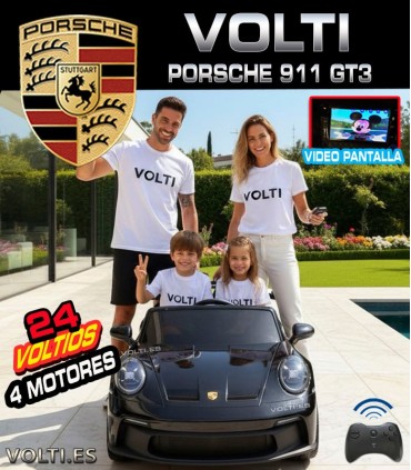 PORSCHE PARA NIÑOS 911 GT3 BIPLAZA CON MANDO 4 MOTORES
