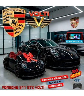 PORSCHE PARA NIÑOS 911 GT3 BIPLAZA CON MANDO 4 MOTORES