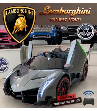 LAMBORGHINI VENENO BIPLAZA 180 WATIOS 4 MOTORES PARA NIÑOS COCHE ELECTRICO