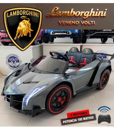 LAMBORGHINI VENENO BIPLAZA 180 WATIOS 4 MOTORES COCHE ELECTRICO PARA NIÑOS