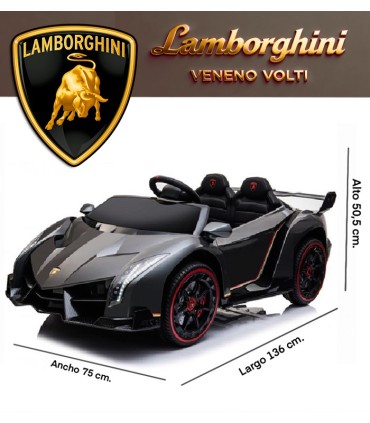 LAMBORGHINI VENENO BIPLAZA 180 WATIOS 4 MOTORES COCHE ELECTRICO PARA NIÑOS