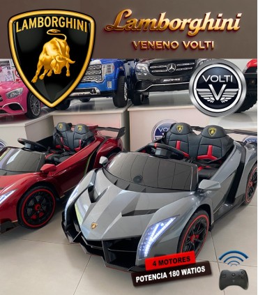 LAMBORGHINI VENENO BIPLAZA 180 WATIOS 4 MOTORES PARA NIÑOS COCHE ELECTRICO