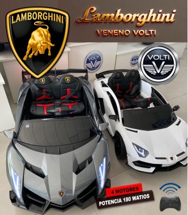 LAMBORGHINI VENENO BIPLAZA 180 WATIOS 4 MOTORES PARA NIÑOS COCHE ELECTRICO
