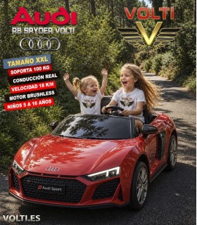 AUDI R8 SPYDER  TAMAÑO XXL CONDUCCIÓN REAL 2 ASIENTOS SOPORTA 100 Kg