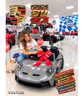 PORSCHE 911 GT3 PARA NIÑOS VELOCIDAD 15 KM/H MOTOR BRUSHLESS BIPLAZA