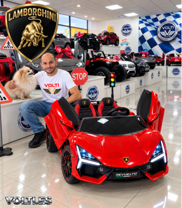 LAMBORGHINI REVUELTO PARA NIÑOS BIPLAZA CONDUCCION REAL MOTOR BRUSHLESS 200 W. BATTERY PACK 24 V