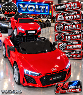 AUDI R8 SPYDER  TAMAÑO XXL CONDUCCIÓN REAL 2 ASIENTOS SOPORTA 100 Kg