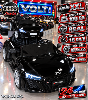 AUDI R8 SPYDER TAMAÑO XXL CONDUCCIÓN REALMOTOR BRUSHLESS SOPORTA 100 Kg