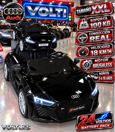 AUDI R8 SPYDER TAMAÑO XXL CONDUCCIÓN REALMOTOR BRUSHLESS SOPORTA 100 Kg