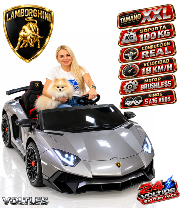 LAMBORGHINI AVENTADOR 24 V. TALLA XXL CONDUCCIÓN REAL