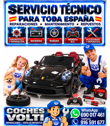 PORSCHE 911 GT3 PARA NIÑOS BIPLAZA MOTOR BRUSHLESS VELOCIDAD 15 KM/H.