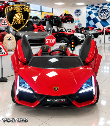LAMBORGHINI REVUELTO PARA NIÑOS BIPLAZA CONDUCCION REAL MOTOR BRUSHLESS 200 W. BATTERY PACK 24 V