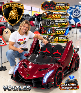 LAMBORGHINI PARA NIÑOS MODELO VENENO POTENCIA 140 WATIOS MOTORES 4