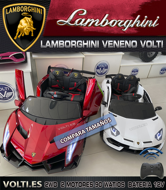 LAMBORGHINI VENENO BIPLAZA 90 WATIOS PARA NIÑOS COCHE ELECTRICO