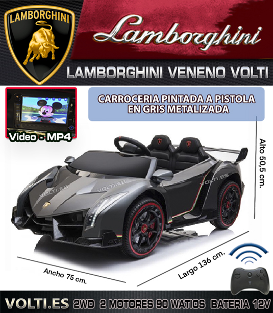 LAMBORGHINI VENENO BIPLAZA 90 WATIOS PARA NIÑOS COCHE ELECTRICO