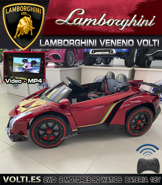 LAMBORGHINI VENENO BIPLAZA 90 WATIOS COCHE ELECTRICO PARA NIÑOS