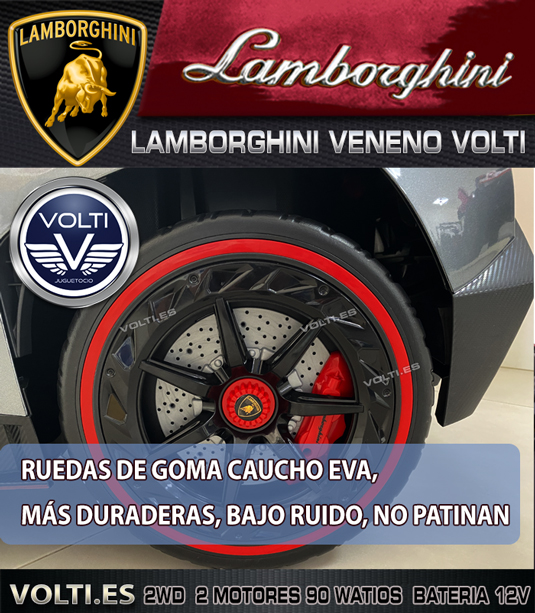 LAMBORGHINI VENENO BIPLAZA 90 WATIOS COCHE ELECTRICO PARA NIÑOS