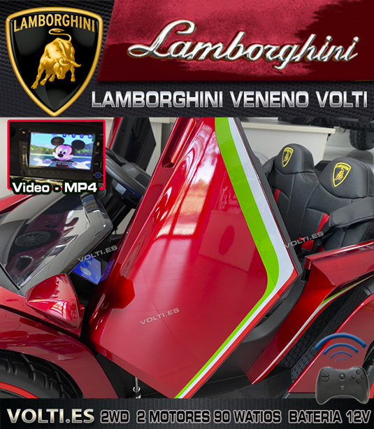 LAMBORGHINI VENENO BIPLAZA 90 WATIOS COCHE ELECTRICO PARA NIÑOS