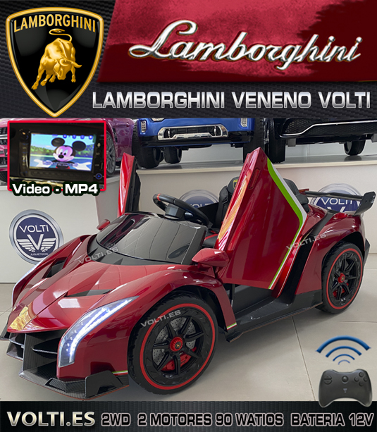 LAMBORGHINI VENENO BIPLAZA 90 WATIOS COCHE ELECTRICO PARA NIÑOS