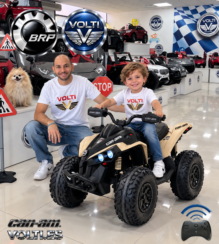 Quad—canam-con-mando-para-nino-cargador-12-voltios-para-quad-cargador-para-coche-de-nino-bateria-para-quad-de-nino